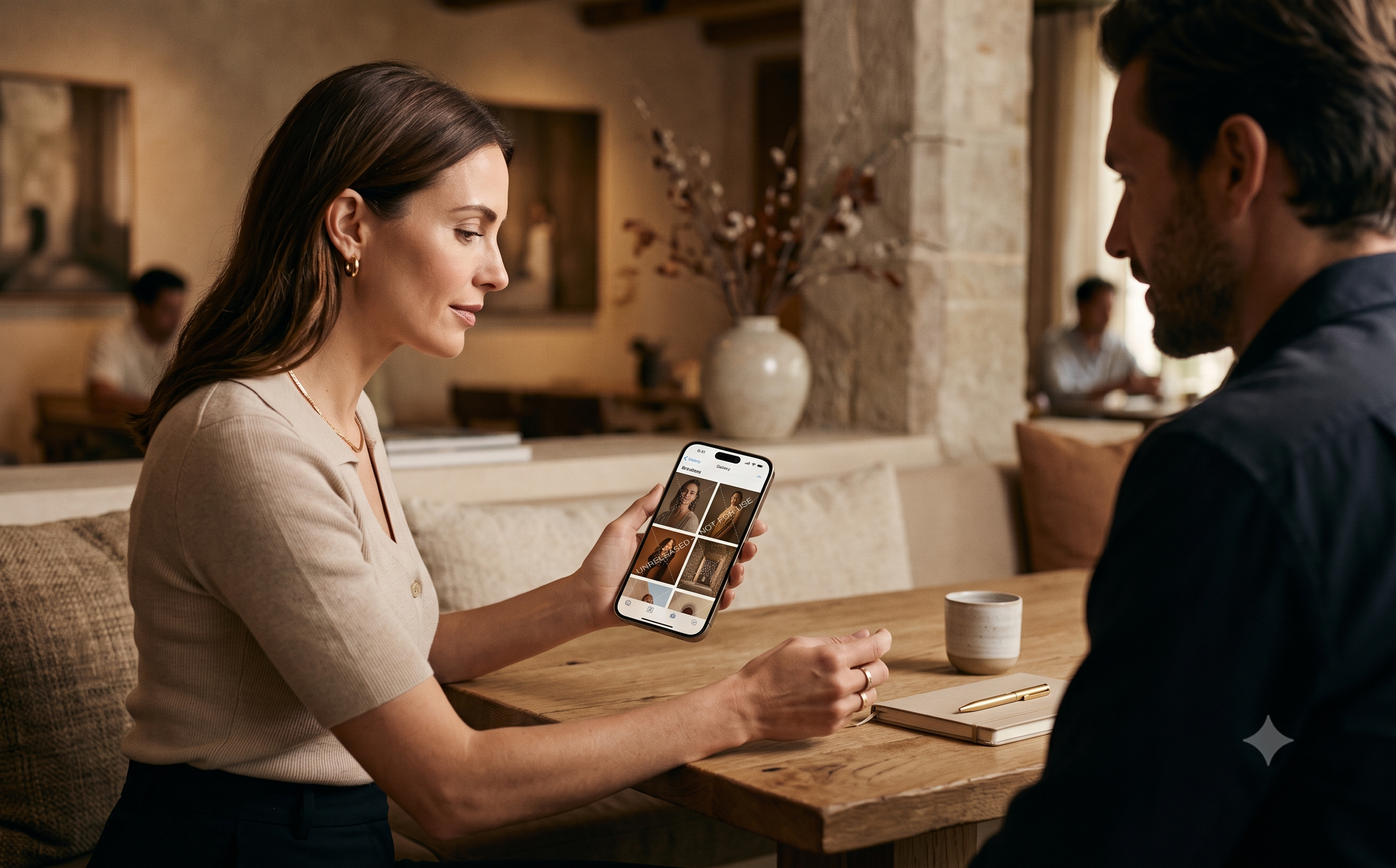Protected preview gallery experience with premium styling